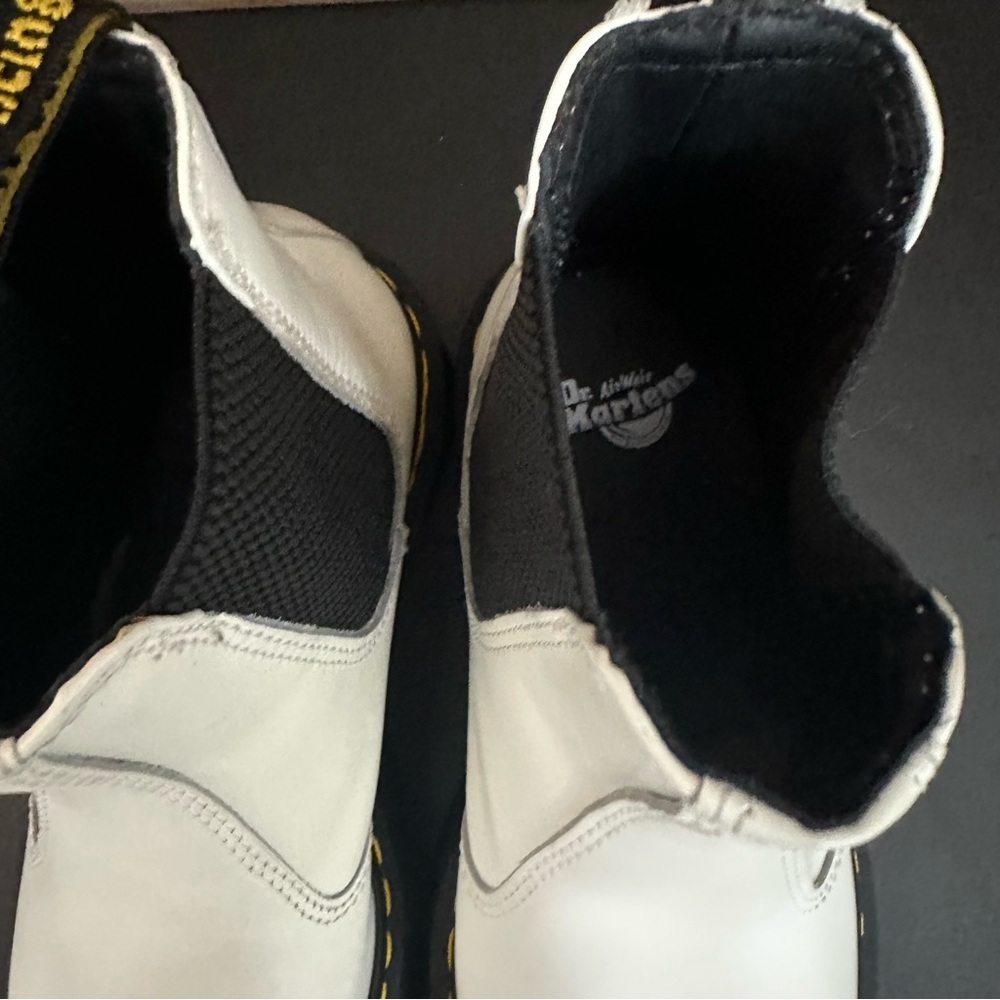 Dr Martens 2976 Quad Smooth Leather White Platform Chelsea Boots W7 hipster M6 - Picture 9 of 15
